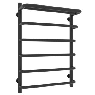 Полотенцесушитель водяной Laris Стандарт 73208012ЧМ с полкой П6 50x70см чёрный матовый